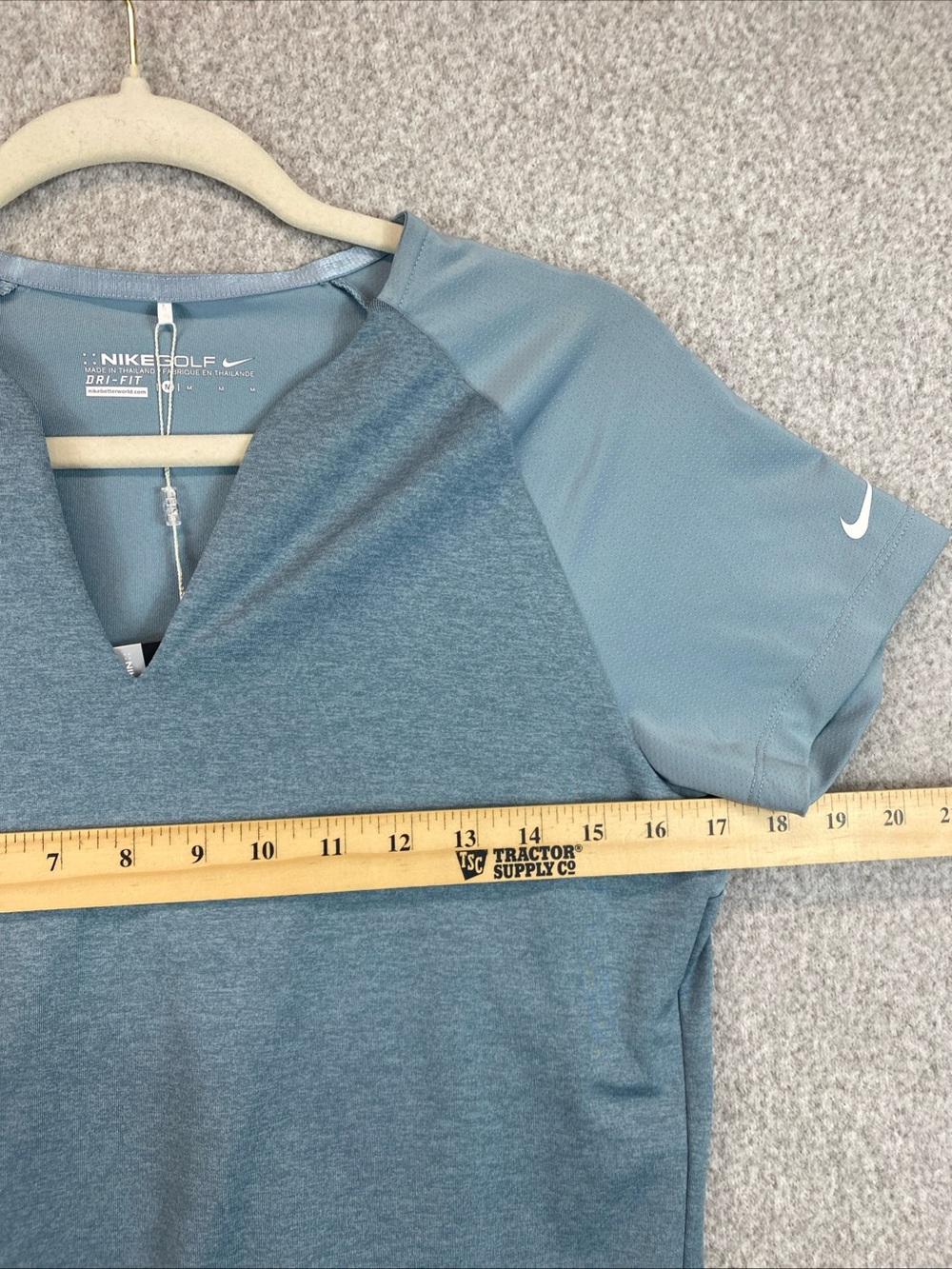 Nike Golf Dri Fit Size Women’s Polo Wickaway Outdoor Collarless Blue - Picture 5 of 9